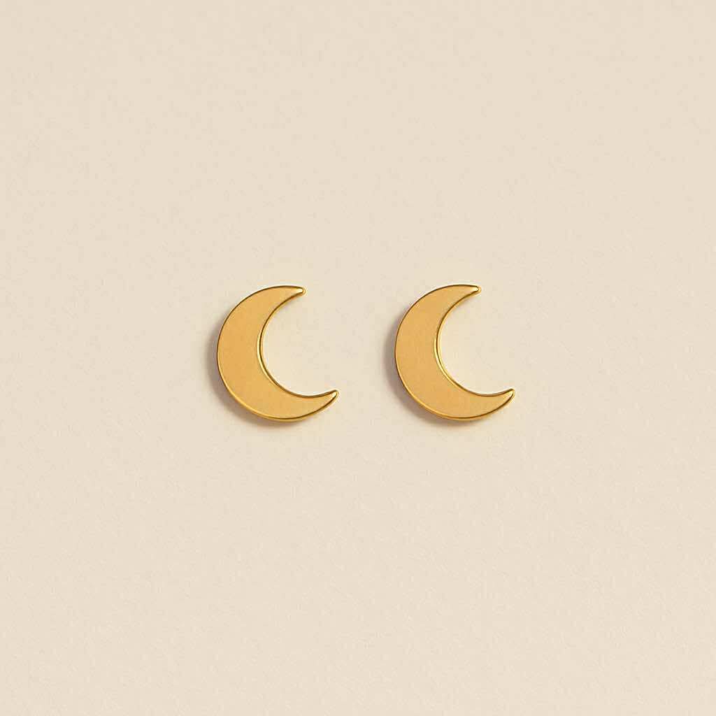 The Moon Stud Earrings