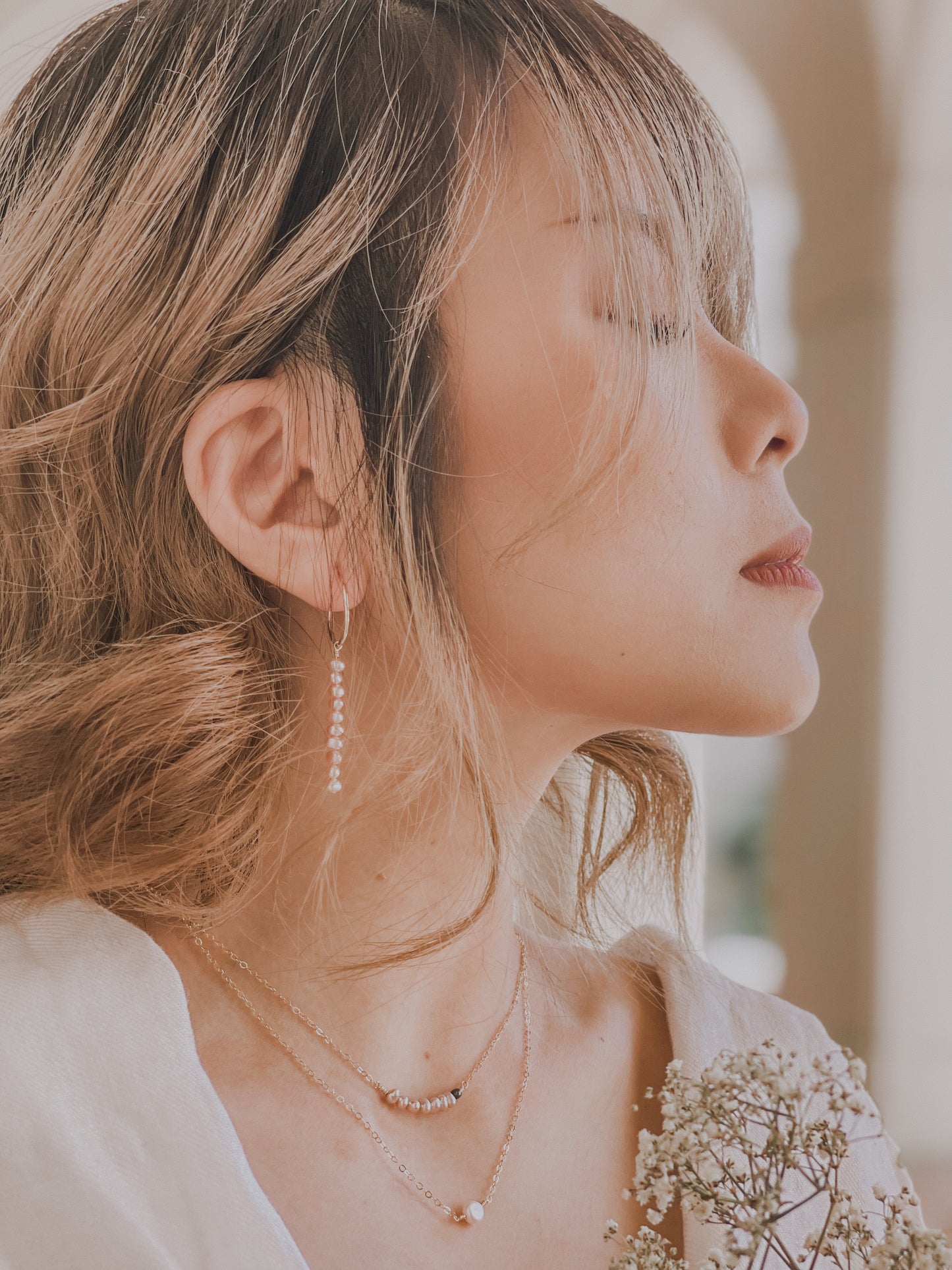 Peach Lover Pearl Choker