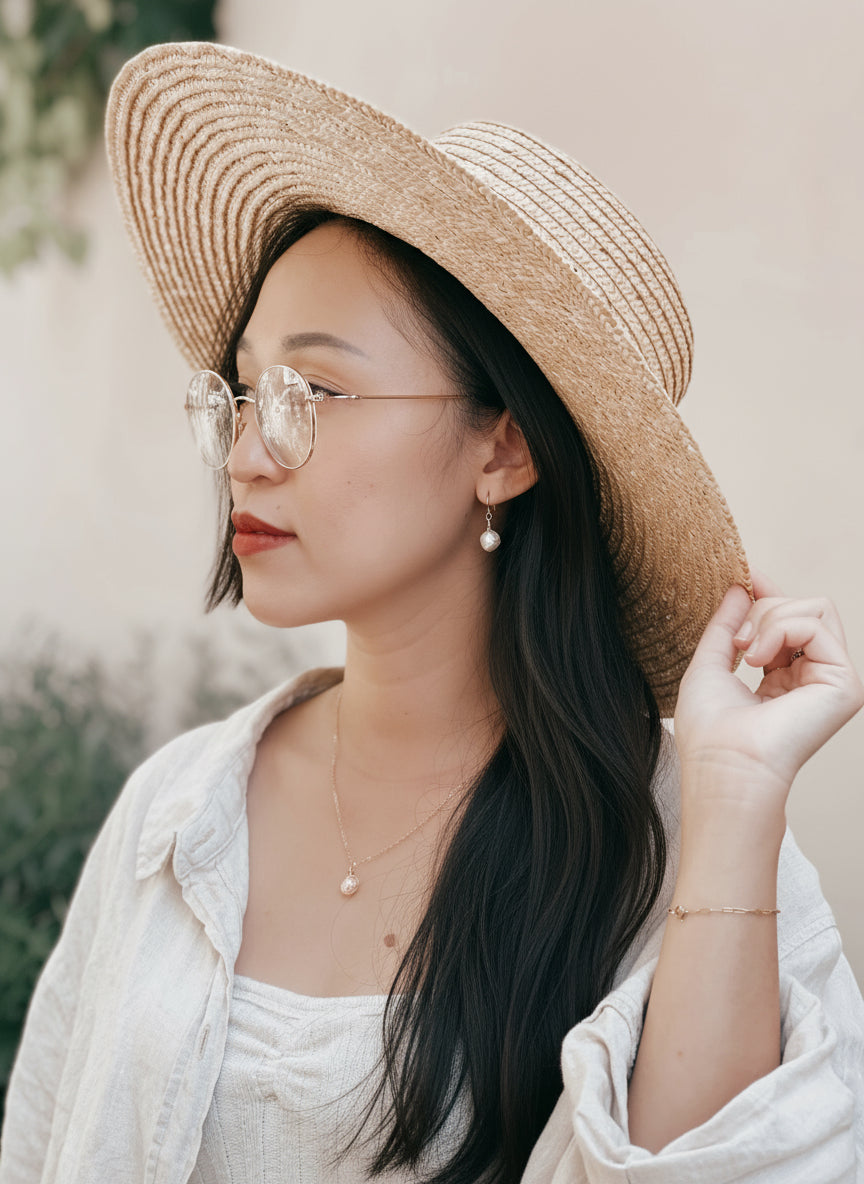 Peachy Wrap Pearl Earrings