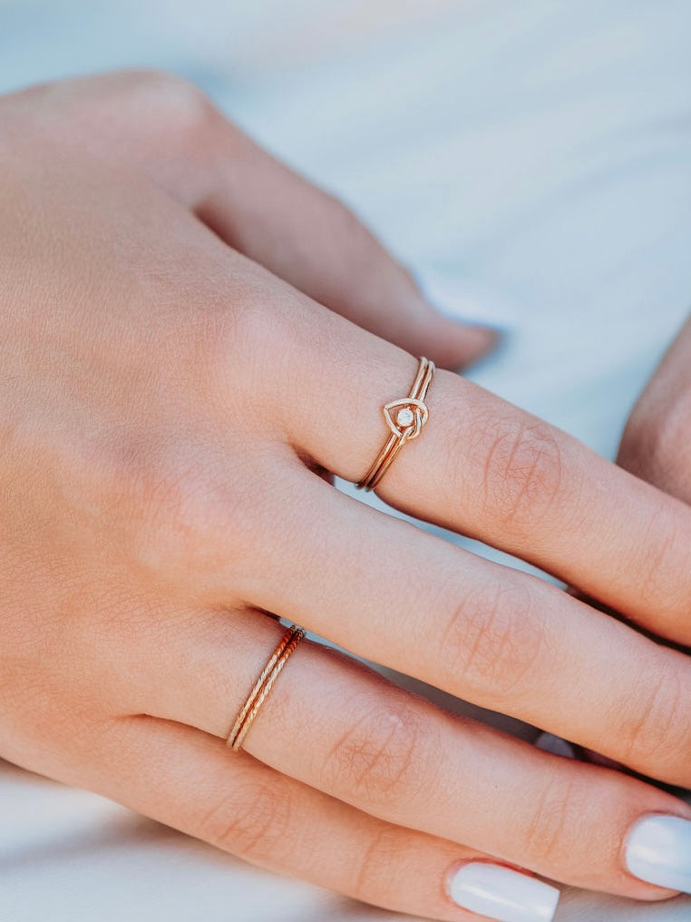 Knot Heart Gold Ring