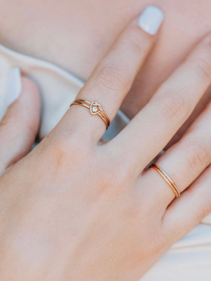 Knot Heart Gold Ring