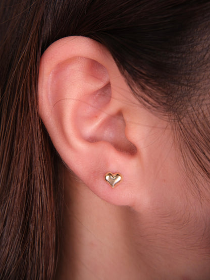 Puffy Heart Stud Earrings