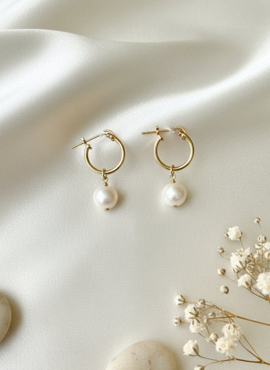 The Golden Drop Hoop Earrings
