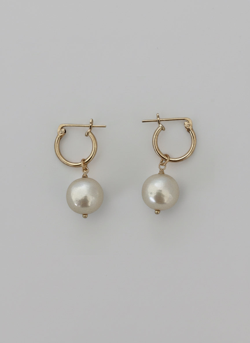Fresh Pearl Hoop Earrings