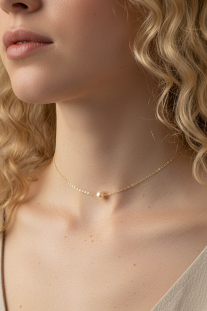 Peach Lover Pearl Choker