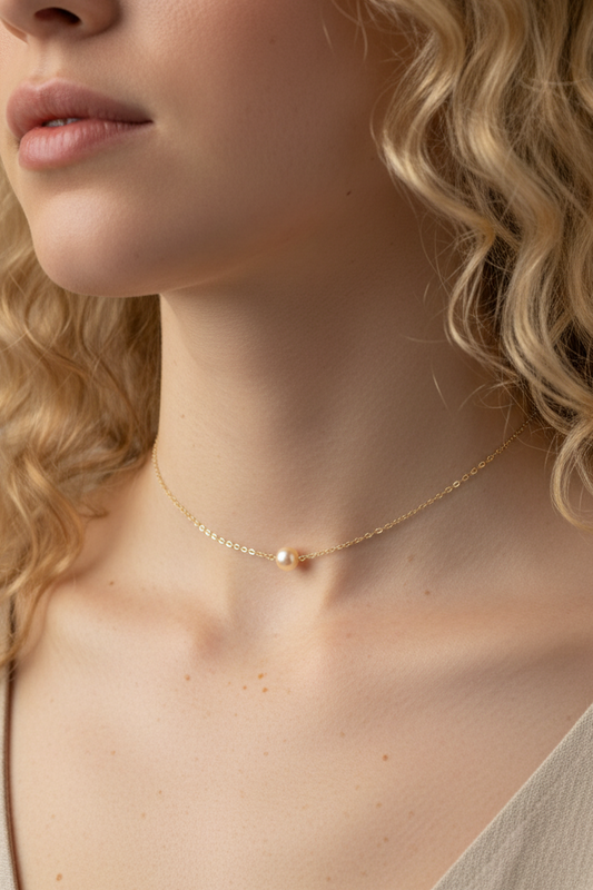 Peach Lover Pearl Choker
