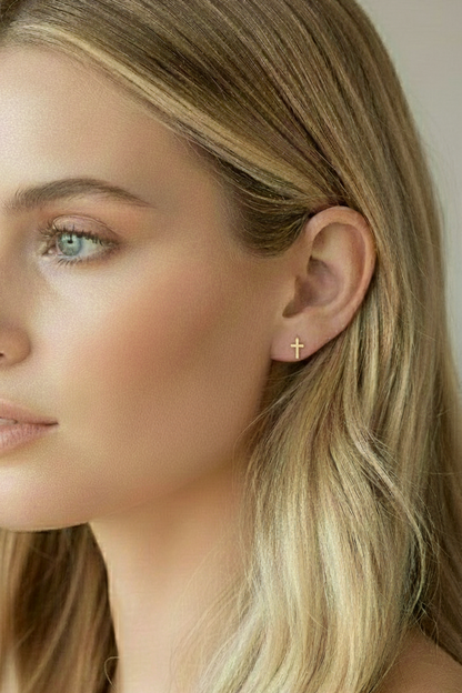 Little Cross Stud Earrings