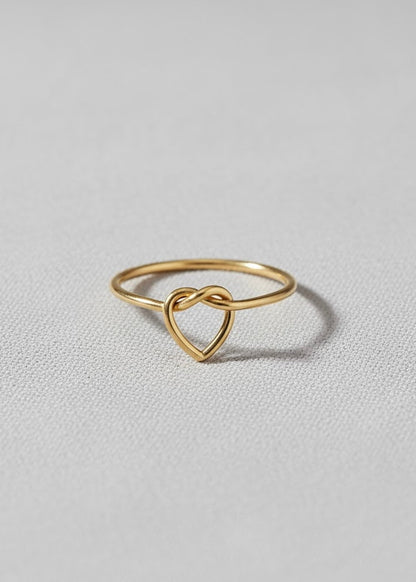 Knot Heart Gold Ring