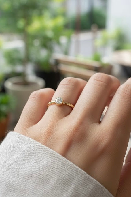 Large Bezel Ring White