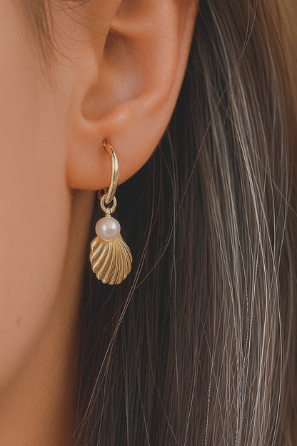 Calico Sea Shell Earrings