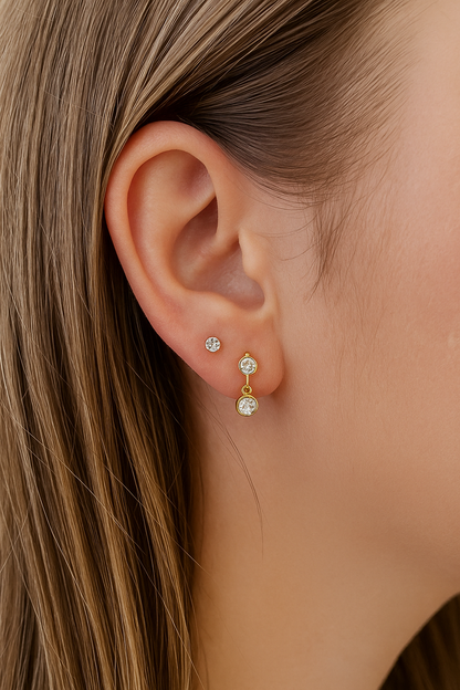 Tiny Diamond Stud Earrings