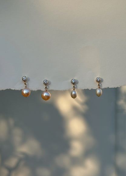 Pearl & Diamond Earrings