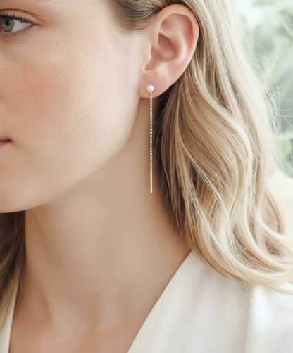 Tiny Pearl Drop Earrings