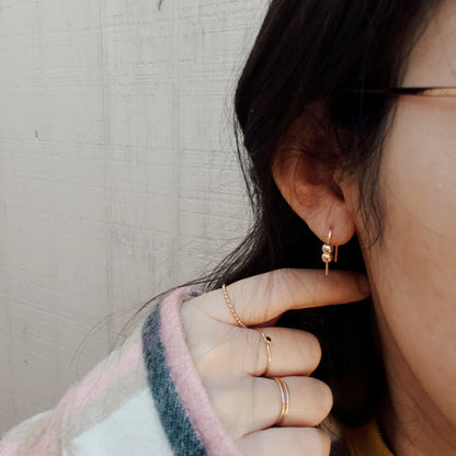 Jassy Gold Beaded Hoop Earrings