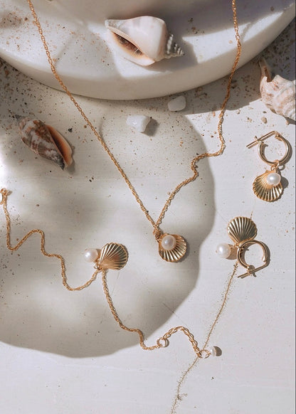 Calico Sea Shell Necklace