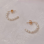 Pearl Open Hoop Earrings