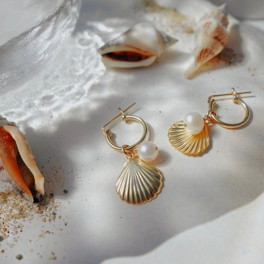 Calico Sea Shell Earrings