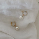 Fresh Pearl Hoop Earrings