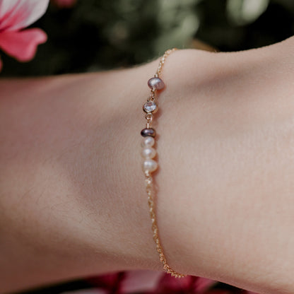 Rose of Sharon Bracelet - 14K Gold Filled Pearl & Crystal Jewelry