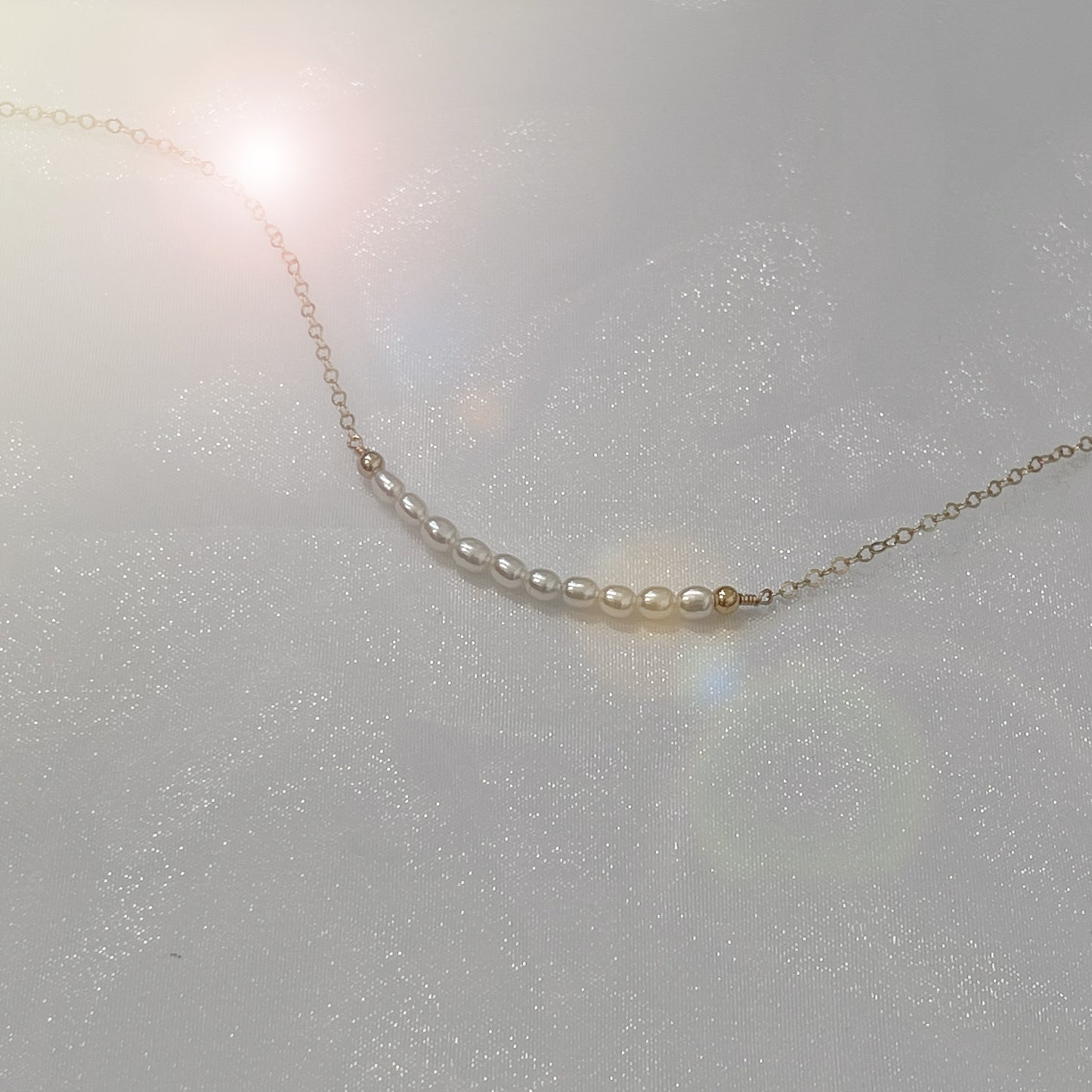 Fresh Pearl Bar Necklace