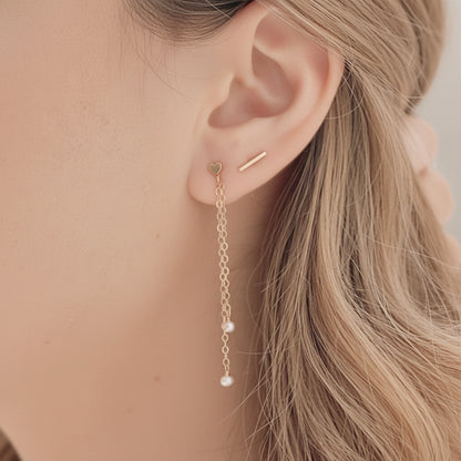 Heart Dropping Pearl Earrings