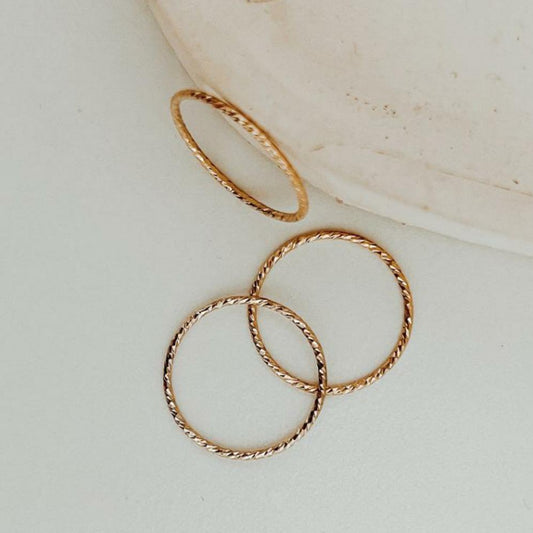 Sparkling Gold Stackable Ring