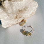 Phrenite Stone Hoop Earrings