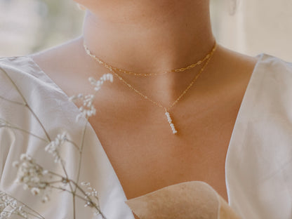 Be Yourself Pearl Bar Necklace