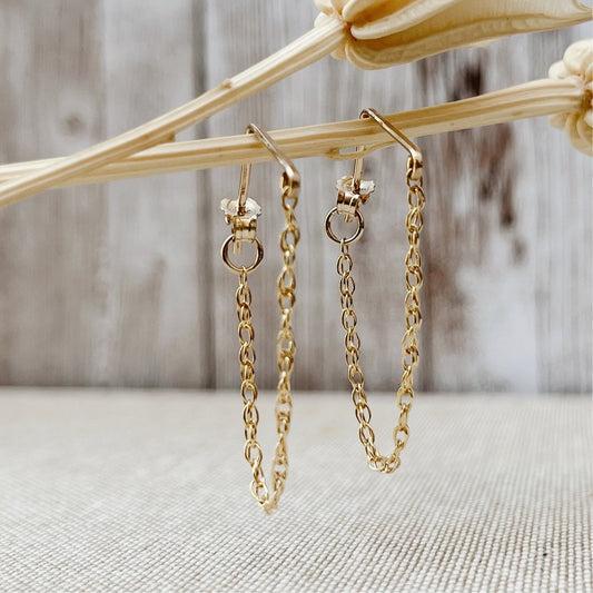 Verti Bar Chain Earrings