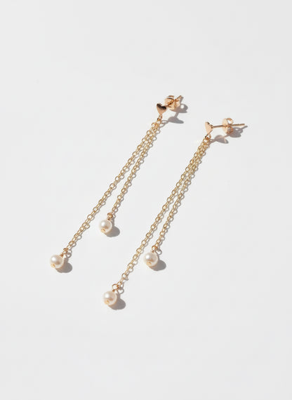 Heart Dropping Pearl Earrings