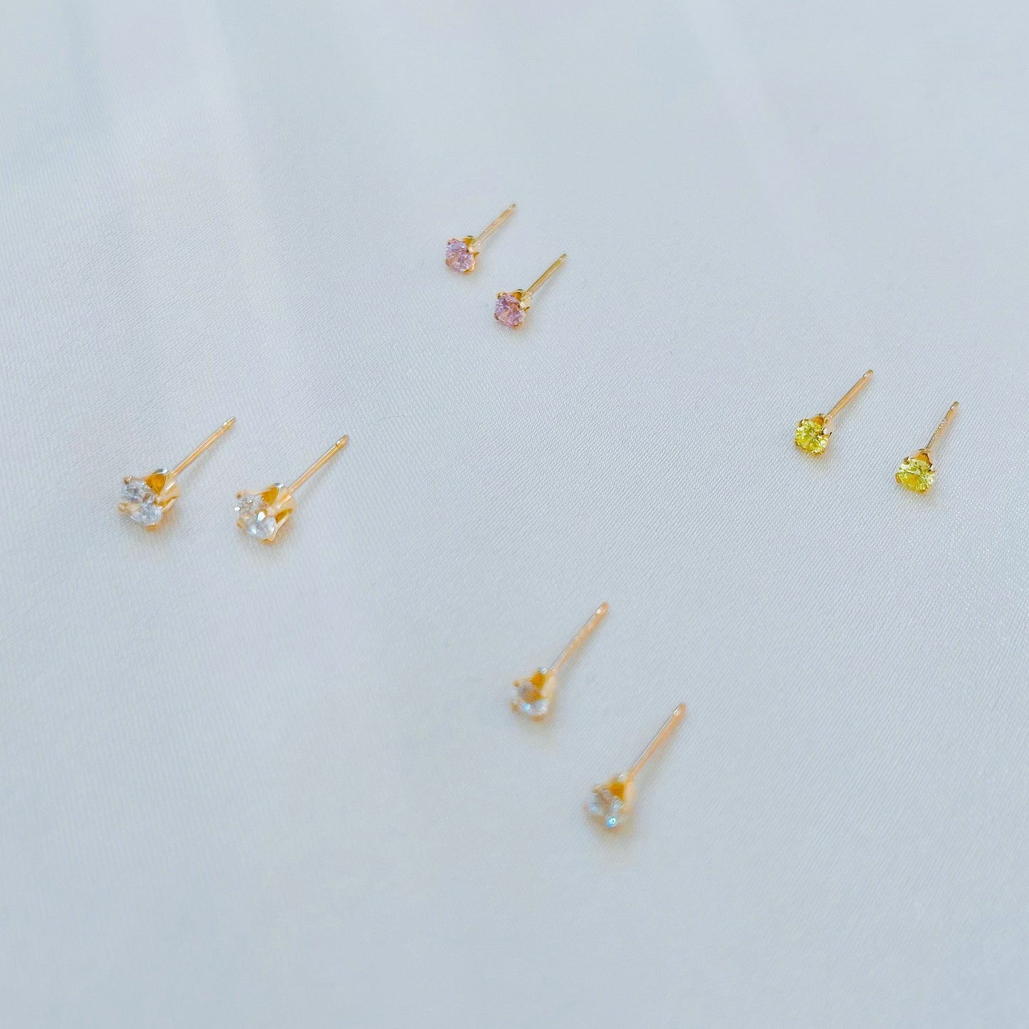 Diamond Stud Earrings (3 Colors)