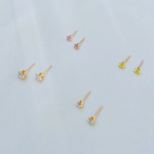 Diamond Stud Earrings (3 Colors)