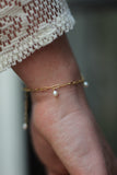 Pearl Dropping Link Bracelet