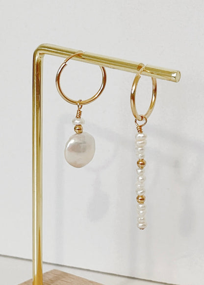 Be Yourself Pearl Hoop Earrings